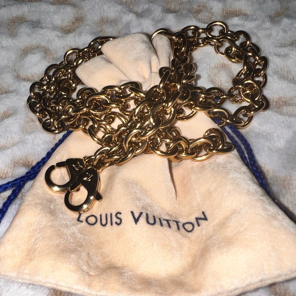 Authentic LV gold chain with dust bag